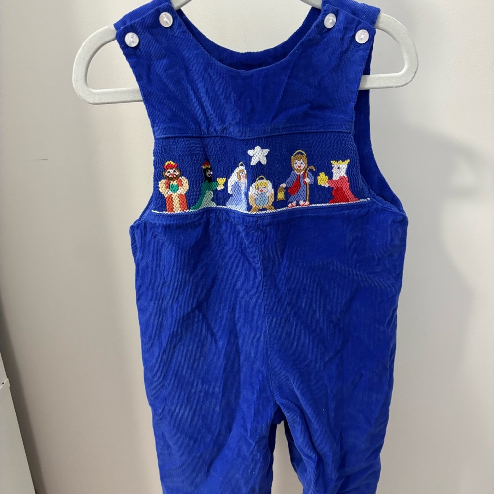 Blue smocked Nativity longall